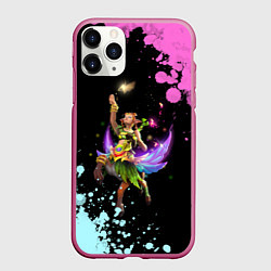 Чехол iPhone 11 Pro матовый Красивая Энча, цвет: 3D-малиновый