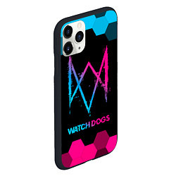 Чехол iPhone 11 Pro матовый Watch Dogs - neon gradient, цвет: 3D-черный — фото 2