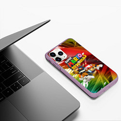 Чехол iPhone 11 Pro матовый Tiger-Bowser - Super Mario 3D World, цвет: 3D-сиреневый — фото 2