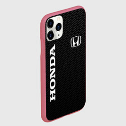 Чехол iPhone 11 Pro матовый Honda карбон, цвет: 3D-малиновый — фото 2