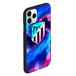 Чехол iPhone 11 Pro матовый Atletico Madrid неоновый космос, цвет: 3D-черный — фото 2