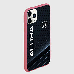 Чехол iPhone 11 Pro матовый Acura карбон, цвет: 3D-малиновый — фото 2