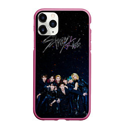 Чехол iPhone 11 Pro матовый Stray Kids boy band, цвет: 3D-малиновый