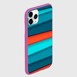 Чехол iPhone 11 Pro матовый Геометрические непараллельные пластины, цвет: 3D-фиолетовый — фото 2