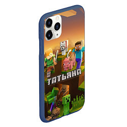 Чехол iPhone 11 Pro матовый Татьяна Minecraft, цвет: 3D-тёмно-синий — фото 2