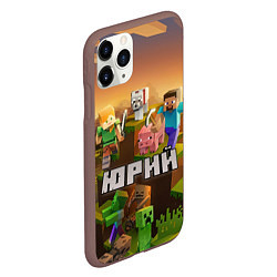 Чехол iPhone 11 Pro матовый Юрий Minecraft, цвет: 3D-коричневый — фото 2