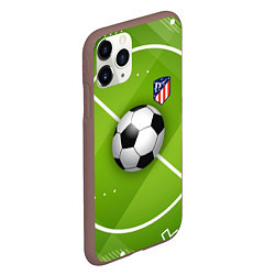 Чехол iPhone 11 Pro матовый Atletico madrid Мяч, цвет: 3D-коричневый — фото 2