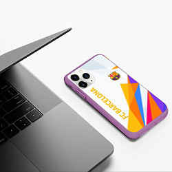 Чехол iPhone 11 Pro матовый Barcelona абстракция цветные геометрии, цвет: 3D-фиолетовый — фото 2
