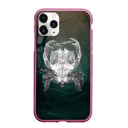 Чехол iPhone 11 Pro матовый Happy Halloween - Crab, цвет: 3D-малиновый