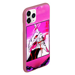 Чехол iPhone 11 Pro матовый Neon Genesis Evangelion: Eva 01, цвет: 3D-малиновый — фото 2