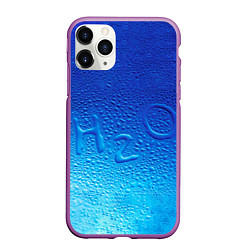 Чехол iPhone 11 Pro матовый Вода - H2O, цвет: 3D-фиолетовый