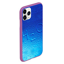 Чехол iPhone 11 Pro матовый Вода - H2O, цвет: 3D-фиолетовый — фото 2