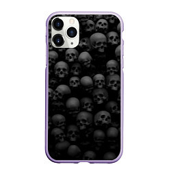 Чехол iPhone 11 Pro матовый Композиция из черепов - Dark, цвет: 3D-светло-сиреневый