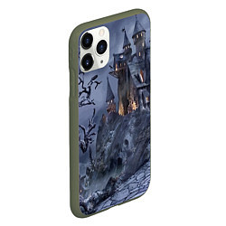 Чехол iPhone 11 Pro матовый Старый заброшенный замок - Halloween, цвет: 3D-темно-зеленый — фото 2