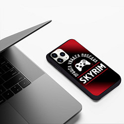 Чехол iPhone 11 Pro матовый Skyrim пришел, увидел, победил, цвет: 3D-черный — фото 2
