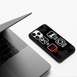 Чехол iPhone 11 Pro матовый Eat, sleep, Hitman, repeat, цвет: 3D-черный — фото 2