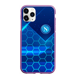 Чехол iPhone 11 Pro матовый Napoli Соты абстракция, цвет: 3D-фиолетовый