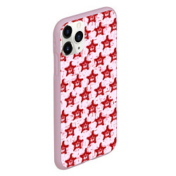 Чехол iPhone 11 Pro матовый Череп и звезда, цвет: 3D-розовый — фото 2