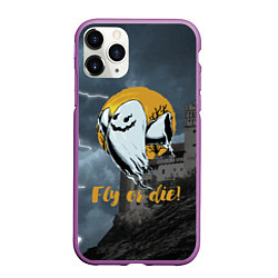 Чехол iPhone 11 Pro матовый Fly or die! Castle, цвет: 3D-фиолетовый