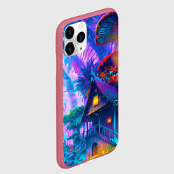 Чехол iPhone 11 Pro матовый Неоновая страна, цвет: 3D-малиновый — фото 2