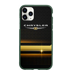 Чехол iPhone 11 Pro матовый Chrysler abstraction, цвет: 3D-темно-зеленый