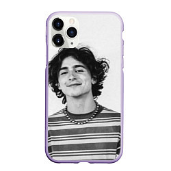 Чехол iPhone 11 Pro матовый Timothee Chalamet black white photo, цвет: 3D-светло-сиреневый