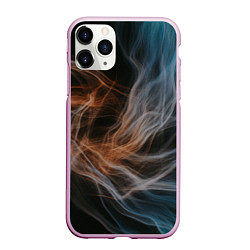 Чехол iPhone 11 Pro матовый Множество абстрактных линий во тьме, цвет: 3D-розовый