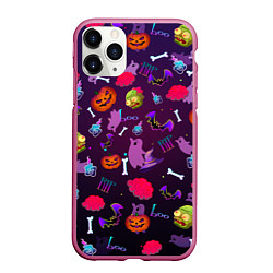 Чехол iPhone 11 Pro матовый Это Хэллоуин, цвет: 3D-малиновый