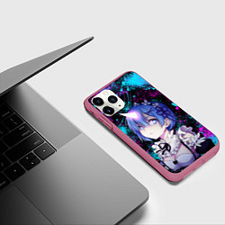 Чехол iPhone 11 Pro матовый РеЗеро - Неоновые краски - Рем, цвет: 3D-малиновый — фото 2