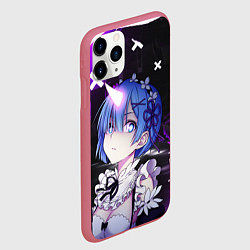 Чехол iPhone 11 Pro матовый Rem - ReZero - Абстракция, цвет: 3D-малиновый — фото 2
