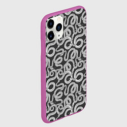 Чехол iPhone 11 Pro матовый Змея с языком, цвет: 3D-фиолетовый — фото 2