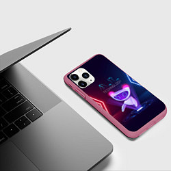 Чехол iPhone 11 Pro матовый Искусственный интеллект AI technology неоновый све, цвет: 3D-малиновый — фото 2