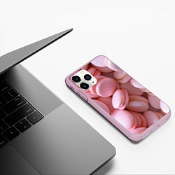 Чехол iPhone 11 Pro матовый Красные и розовые кексы, цвет: 3D-розовый — фото 2