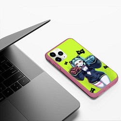 Чехол iPhone 11 Pro матовый Ребекка из аниме Cyberpunk Edgerunners, цвет: 3D-малиновый — фото 2