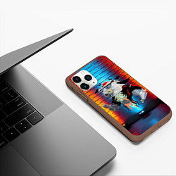 Чехол iPhone 11 Pro матовый Мишка-зомби - Halloween, цвет: 3D-коричневый — фото 2