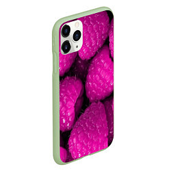 Чехол iPhone 11 Pro матовый Ягоды малины, цвет: 3D-салатовый — фото 2