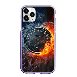 Чехол iPhone 11 Pro матовый Need for Speed - спидометр, цвет: 3D-светло-сиреневый