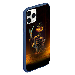 Чехол iPhone 11 Pro матовый Пугало с ножницами - Halloween, цвет: 3D-тёмно-синий — фото 2