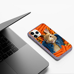 Чехол iPhone 11 Pro матовый Кролик Питер, цвет: 3D-серый — фото 2