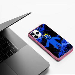 Чехол iPhone 11 Pro матовый Радужные друзья - Синий, цвет: 3D-малиновый — фото 2