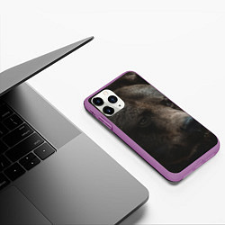 Чехол iPhone 11 Pro матовый Медведь, цвет: 3D-фиолетовый — фото 2