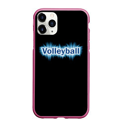 Чехол iPhone 11 Pro матовый Любителю волейбола, цвет: 3D-малиновый