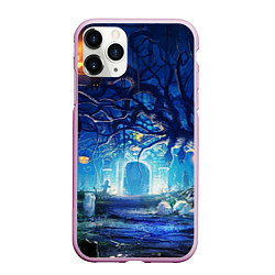 Чехол iPhone 11 Pro матовый Ночь Halloween, цвет: 3D-розовый