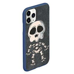 Чехол iPhone 11 Pro матовый Скелетон, цвет: 3D-тёмно-синий — фото 2