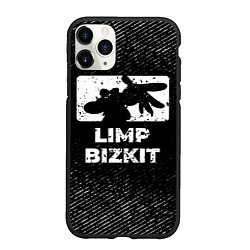 Чехол iPhone 11 Pro матовый Limp Bizkit с потертостями на темном фоне, цвет: 3D-черный