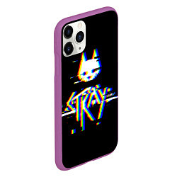 Чехол iPhone 11 Pro матовый Stray glitch logo, цвет: 3D-фиолетовый — фото 2