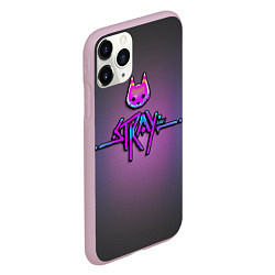 Чехол iPhone 11 Pro матовый Stray logo neon, цвет: 3D-розовый — фото 2