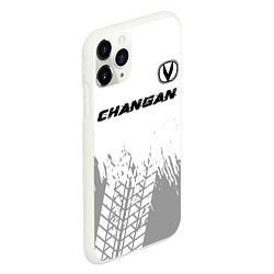 Чехол iPhone 11 Pro матовый Changan speed на светлом фоне со следами шин: симв, цвет: 3D-белый — фото 2