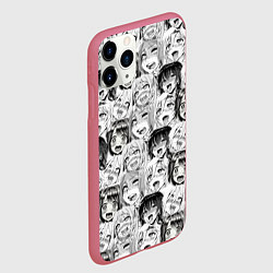 Чехол iPhone 11 Pro матовый Разные девушки Ахегао, цвет: 3D-малиновый — фото 2