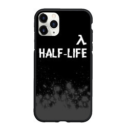 Чехол iPhone 11 Pro матовый Half-Life glitch на темном фоне: символ сверху